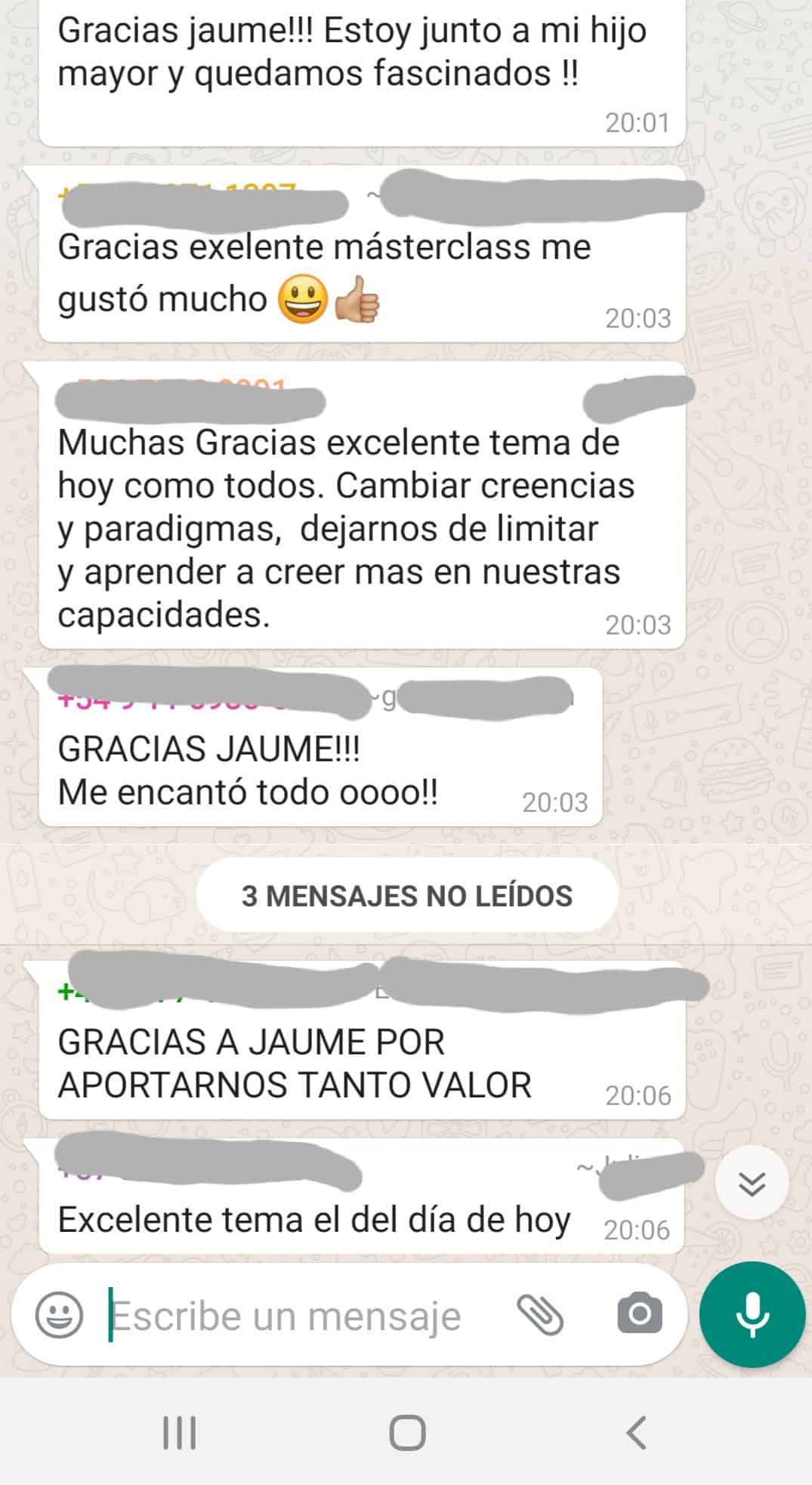 Testimonio PNL WhatsApp 1